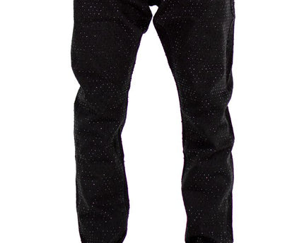 Boys Stacked Pants With Rhinestone Blk - Grey