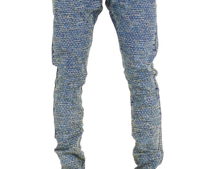 Boys Stacked Pants With Rhinestone Vintage-Blue
