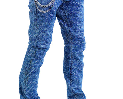 Focus "Lazered" Stacked Denim (Dark Blue)