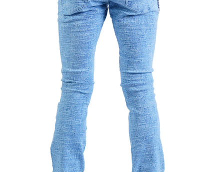 Focus "Lazered" Stacked Denim LT Blue