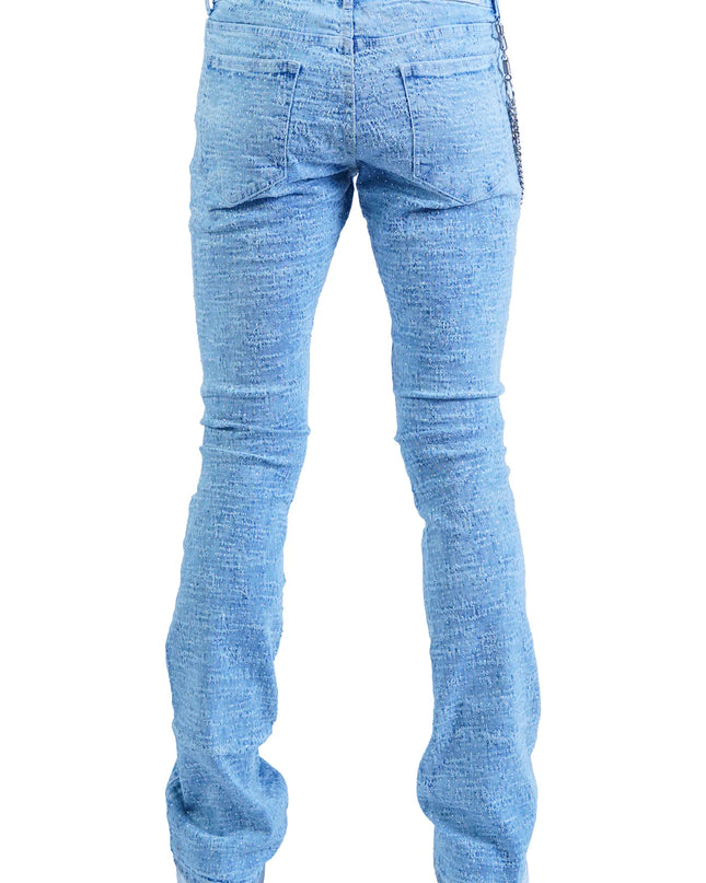 Focus "Lazered" Stacked Denim LT Blue