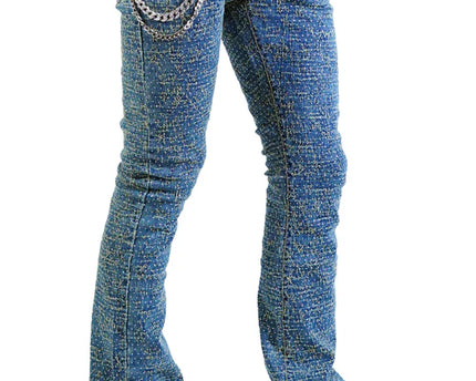 Focus "Lazered" Stacked Denim (Vintage Wash)