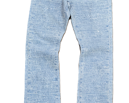 Kids Stacked Pants With Rhinestone Vintage-Blue