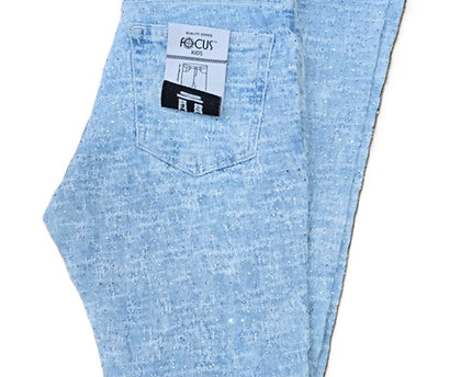 Kids Stacked Pants With Rhinestone Vintage-Blue