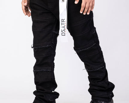 Boys STACKED JEANS -  K-051 Jet Black