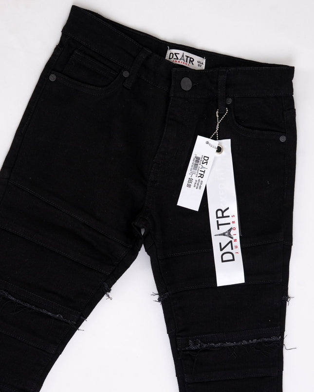 KIDS STACKED JEANS -  K-051 Jet Black
