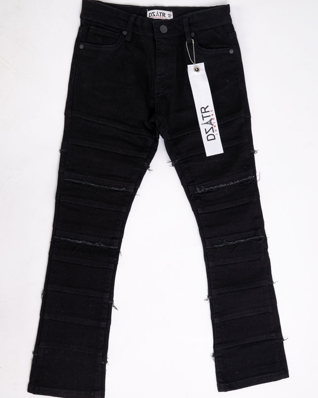 KIDS STACKED JEANS -  K-051 Jet Black