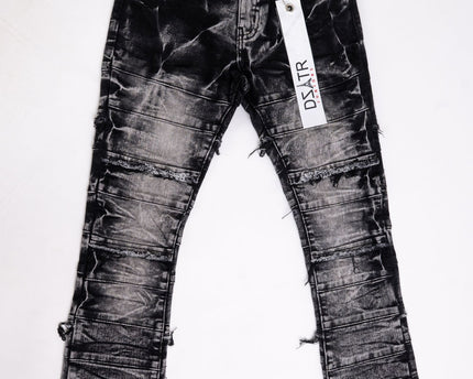 Boys STACKED JEANS -  K-051 Washed Black