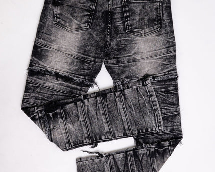 Boys STACKED JEANS -  K-051 Washed Black