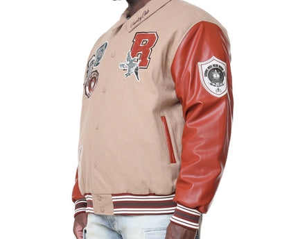 SR TAPESTRY SLEEVE VARSITY JACKET (OH24695B)
