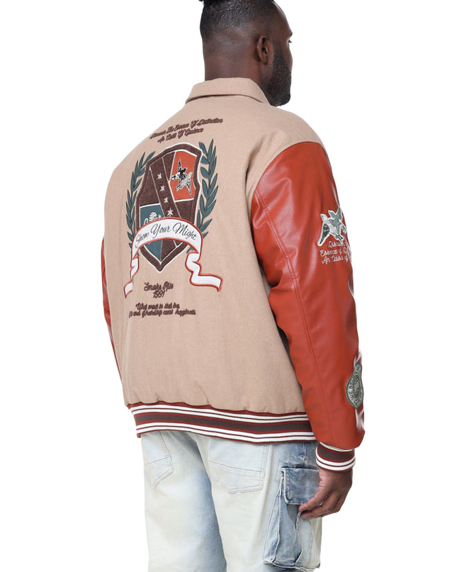 SR TAPESTRY SLEEVE VARSITY JACKET (OH24695B)