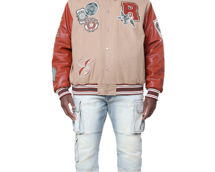 SR TAPESTRY SLEEVE VARSITY JACKET (OH24695B)