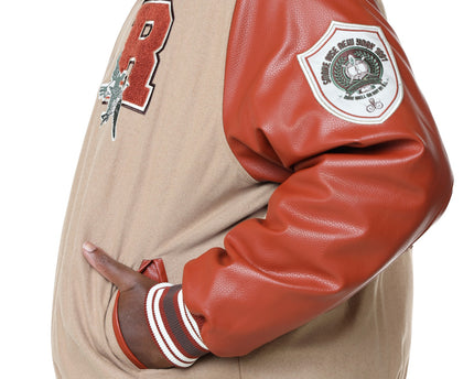 SR TAPESTRY SLEEVE VARSITY JACKET (OH24695B)