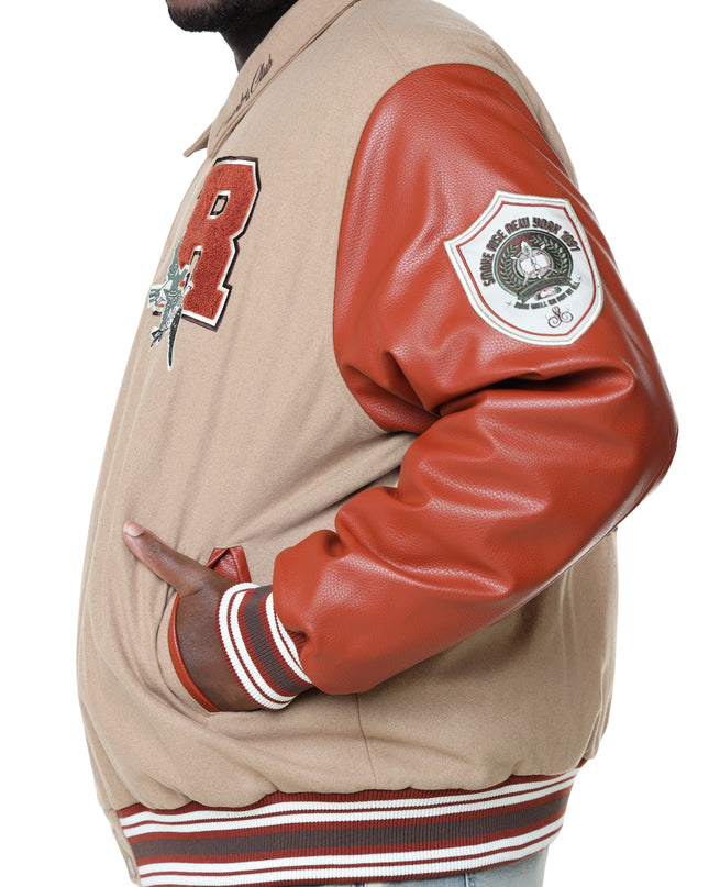 SR TAPESTRY SLEEVE VARSITY JACKET (OH24695B)