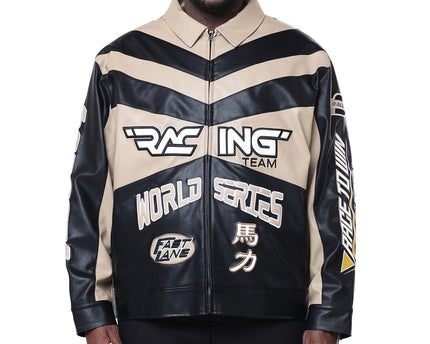 SR VEGAN LEATHER RACING JACKET (OJ24689B)