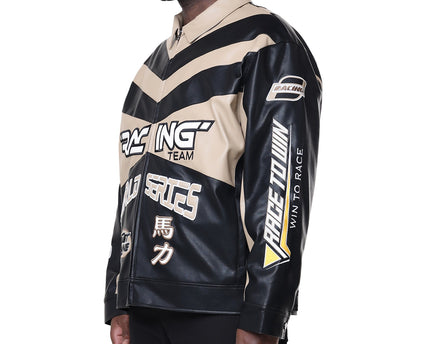 SR VEGAN LEATHER RACING JACKET (OJ24689B)