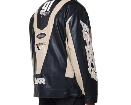 SR VEGAN LEATHER RACING JACKET (OJ24689B)