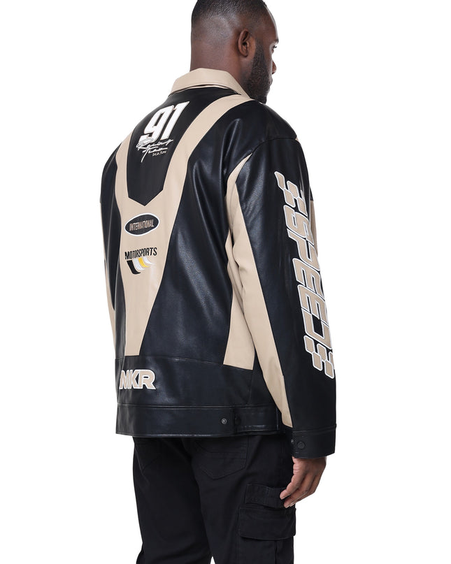SR VEGAN LEATHER RACING JACKET (OJ24689B)