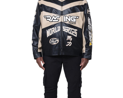 SR VEGAN LEATHER RACING JACKET (OJ24689B)