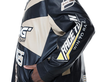 SR VEGAN LEATHER RACING JACKET (OJ24689B)
