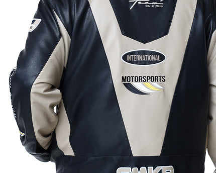 SR VEGAN LEATHER RACING JACKET (OJ24689B)