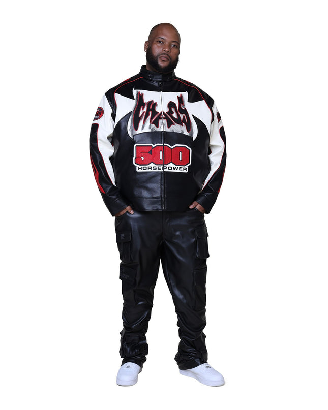 SR CHAOS PU RACING JACKET (OJ25688B)