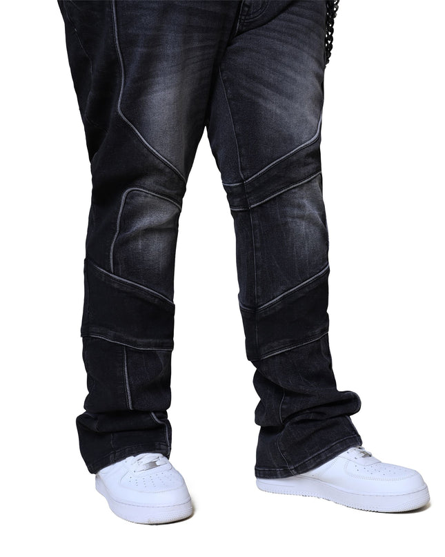 SMOKE RISE COLORBLOCK AND PIPING JEANS