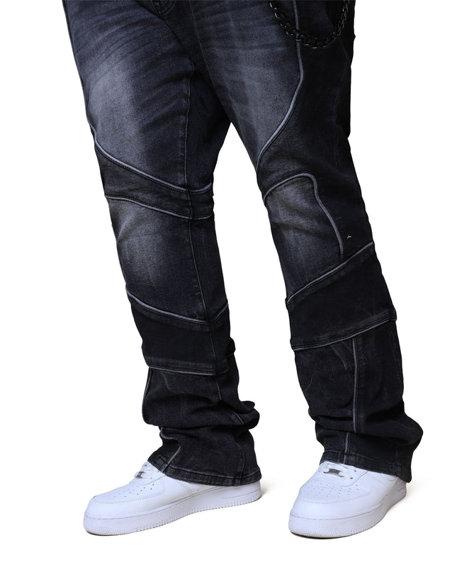 SMOKE RISE COLORBLOCK AND PIPING JEANS