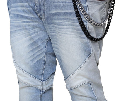 SMOKE RISE COLORBLOCK AND PIPING JEANS