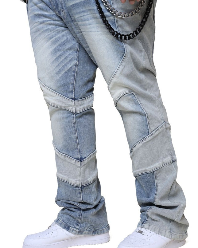 SMOKE RISE COLORBLOCK AND PIPING JEANS