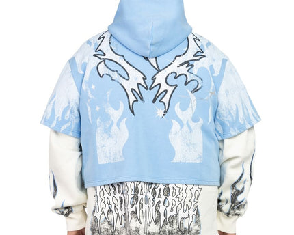 SMOKE RISE UNBREAKABLE 2-FER HOODIE-SKY BLUE