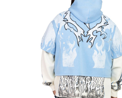 SMOKE RISE UNBREAKABLE 2-FER HOODIE-SKY BLUE