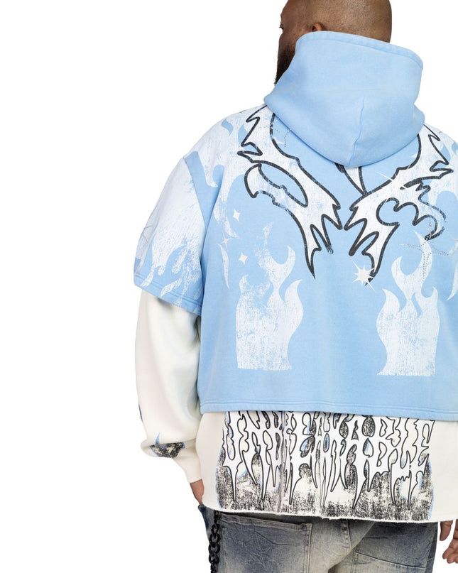 SMOKE RISE UNBREAKABLE 2-FER HOODIE-SKY BLUE