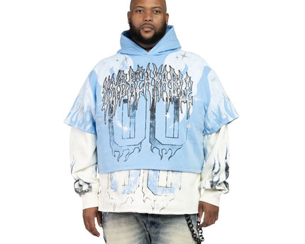 SMOKE RISE UNBREAKABLE 2-FER HOODIE-SKY BLUE