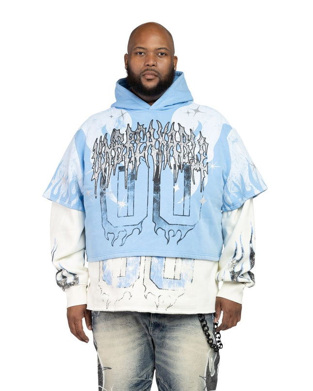 SMOKE RISE UNBREAKABLE 2-FER HOODIE-SKY BLUE