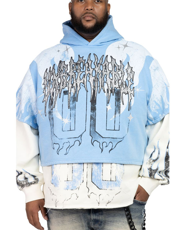 SMOKE RISE UNBREAKABLE 2-FER HOODIE-SKY BLUE