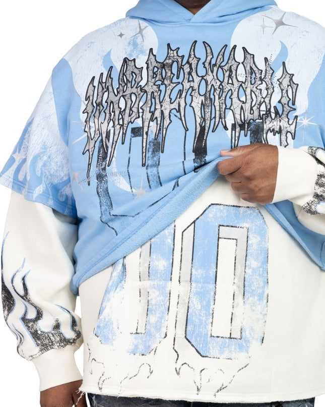 SMOKE RISE UNBREAKABLE 2-FER HOODIE-SKY BLUE