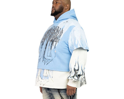 SMOKE RISE UNBREAKABLE 2-FER HOODIE-SKY BLUE