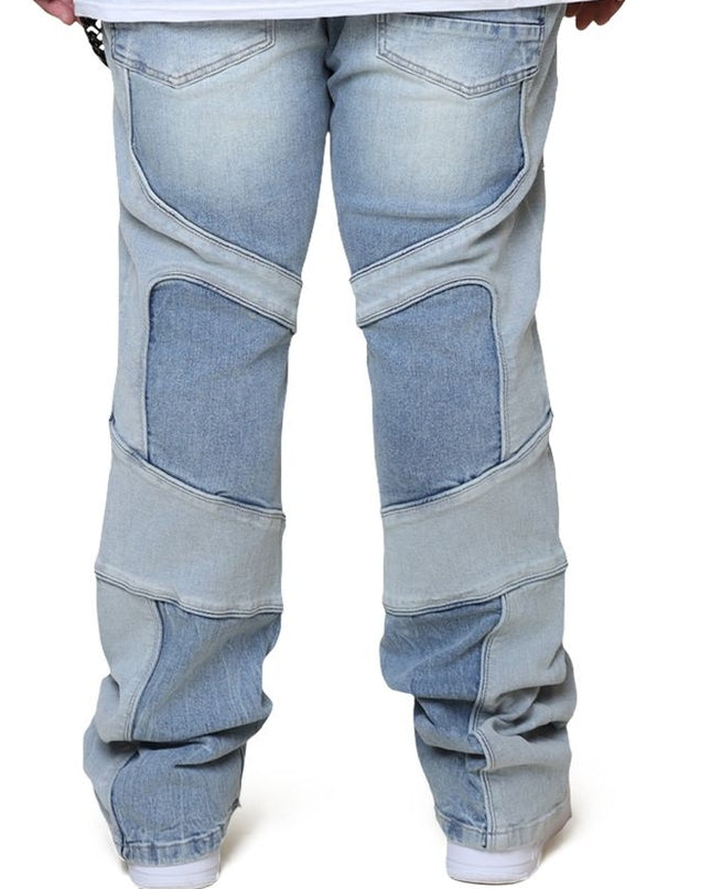 SMOKE RISE COLORBLOCK AND PIPING JEANS