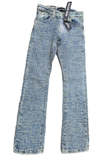 Kids Stacked Pants With Rhinestone Vintage-Blue
