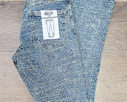 Kids Stacked Pants With Rhinestone Vintage-Blue